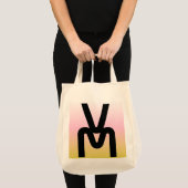 Verloop Monogram Minimalistische Boodschappentas Tote Bag (Voorkant (product))