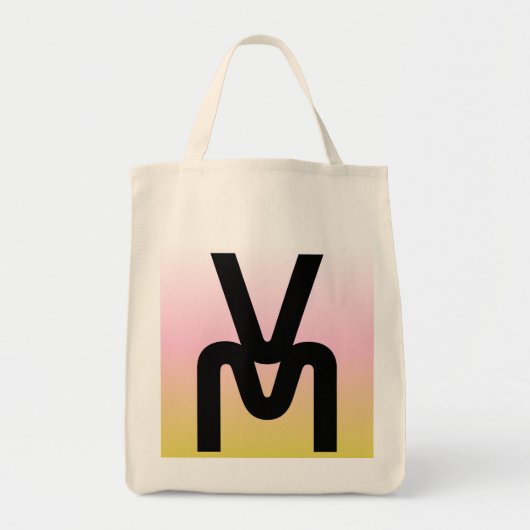Verloop Monogram Minimalistische Boodschappentas Tote Bag (Voorkant)