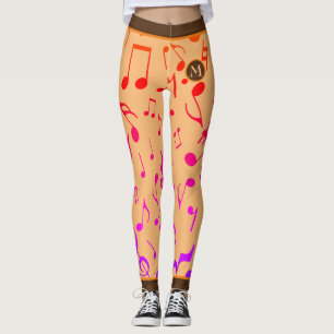 VERLOOP MUZIEKNOTEN PERZIK LEGGINGS