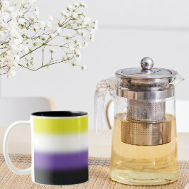 Verloop niet-binaire Pride-vlag – Niet-binaire vla Tweekleurige Koffiemok