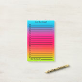 Verloop om lijst uit te voeren | Blauw naar roze n Post-it® Notes (Op bureau)