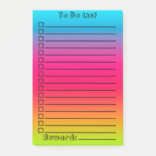 Verloop om lijst uit te voeren Blauw naar roze n Post-it® Notes