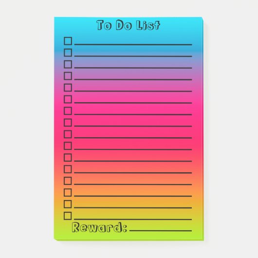 Verloop om lijst uit te voeren | Blauw naar roze n Post-it® Notes (Voorkant)