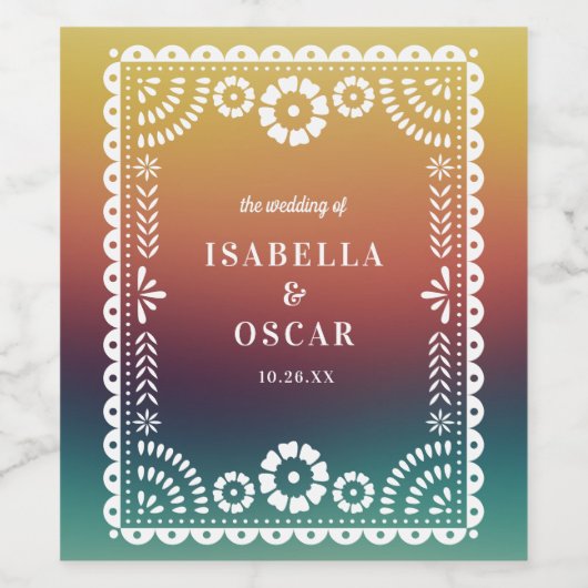 Verloop op zonneklep met foto's van Picado geïnspi Wijn Etiket (Enkel label)