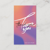 Verloop oranje kleur script QR code dank u Visitekaartje (Voorkant)