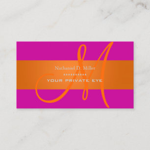 Verloop Oranje Monogram/DIY achtergrondkleur Visitekaartje