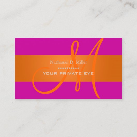 Verloop Oranje Monogram/DIY achtergrondkleur Visitekaartje (Voorkant)