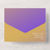 Verloop Paars Geel Trouw All In One Uitnodiging (Achterkant)