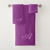 Verloop Paars met aangepast monogram Bad Handdoek (Insitu)
