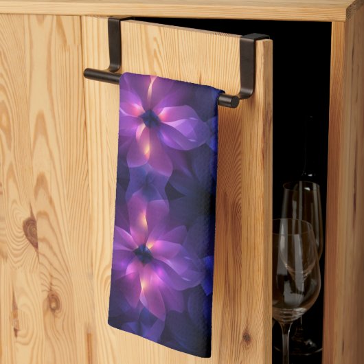 Verloop Paars Roze Fusie Donker Abstract Patroon Theedoek (Derde Gevouwen)