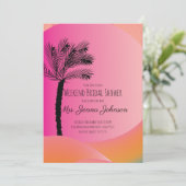 Verloop Palmboom Roze Strand Bruidsmeisjes Uitstap Kaart (Staand voorkant)