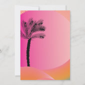 Verloop Palmboom Roze Strand Bruidsmeisjes Uitstap Kaart (Achterkant)