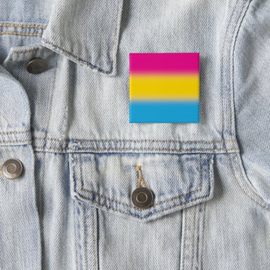 Verloop Panseksuele Pride Vlag – Kleurrijke Pan Vl Vierkante Button 5,1 Cm (In situ)