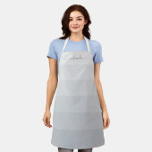 Verloop Pastelgrijze Strepen met Aangepaste Naam Schort (Gedragen)