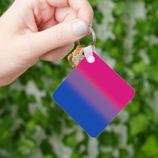 Verloop Regenboog Biseksuele Pride Vlag – Kleurrij Sleutelhanger (Hand)