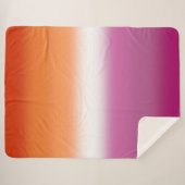 Verloop Regenboog Lesbische Pride Vlag – Lesbische Sherpa Deken (Voorkant (horizontaal))