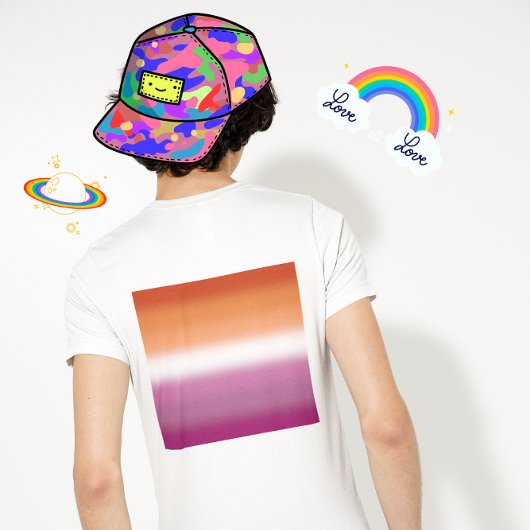 Verloop Regenboog Lesbische Pride Vlag – Lesbische T-shirt