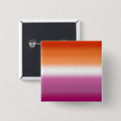 Verloop Regenboog Lesbische Pride Vlag – Lesbische Vierkante Button 5,1 Cm (Voorkant /achterkant)