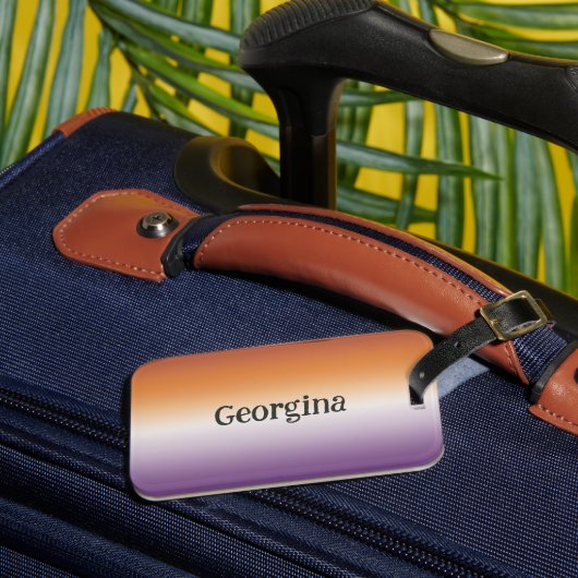 Verloop Regenboog Lesbische Vlag Persoonlijk Bagagelabel (Voorkant Insitu 3)