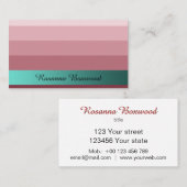 Verloop Roos Rood met Blauwgroen Banner Custom Tex Visitekaartje (Voorkant / Achterkant)