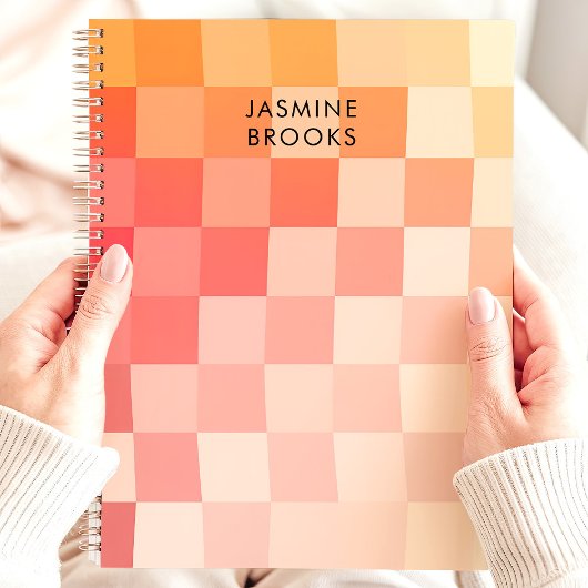 Verloop Roze Checkerboard Aangepaste naam Planner