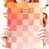 Verloop Roze Checkerboard Aangepaste naam Planner