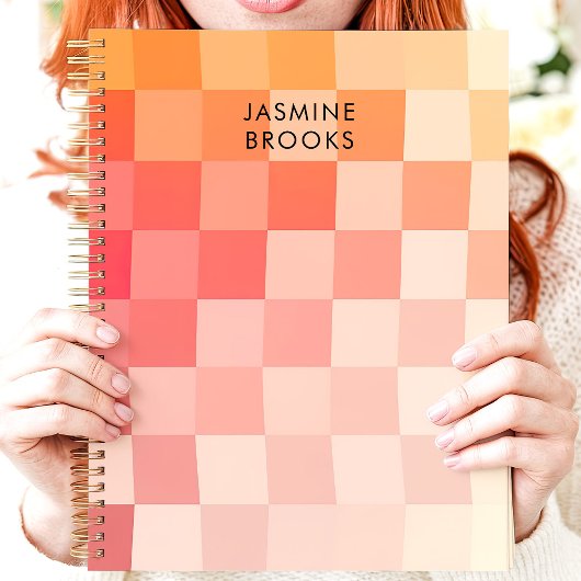 Verloop Roze Checkerboard Aangepaste naam Planner