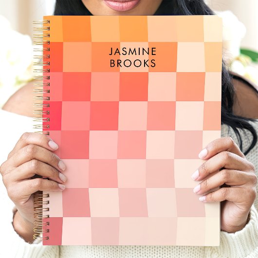 Verloop Roze Dambord Aangepaste Naam Planner