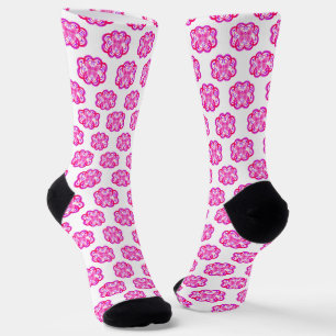 Verloop Roze & Paarse Hartvormig Abstract Patroon Sokken