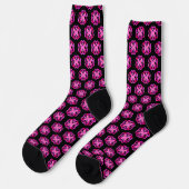 Verloop Roze & Paarse Hartvormig Abstract Patroon Sokken (Links)