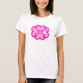 Verloop Roze & Paarse Hartvormig Abstract Patroon T-shirt (Voorkant)