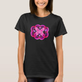 Verloop Roze & Paarse Hartvormig Abstract Patroon T-shirt (Voorkant)