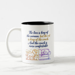 Verloop Savanne & Bank Illustratie | Humoristisch Tweekleurige Koffiemok