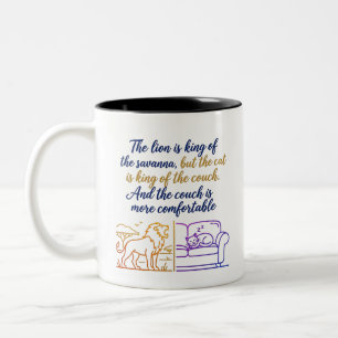 Verloop Savanne & Bank Illustratie   Humoristisch Tweekleurige Koffiemok