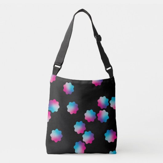 Verloop sterren Blauw Paars Modern. Crossbody Tas (Voorkant)