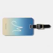 Verloop Strand Monogram Naam Bagagelabel (Voorkant horizontaal)