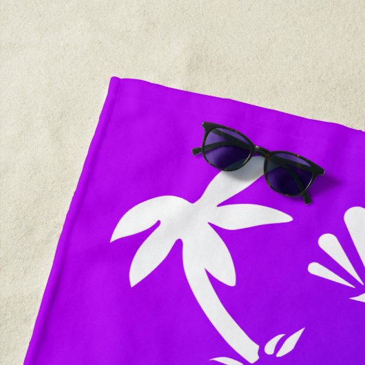 Verloop strand palmboom gepersonaliseerde naam strandlaken (In situ)