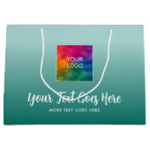 Verloop Teal Blauwe Aangepaste Sjabloon Uw Logo Hi Groot Cadeauzakje (Voorkant)
