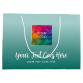 Verloop Teal Blauwe Aangepaste Sjabloon Uw Logo Hi Groot Cadeauzakje (Achterkant)