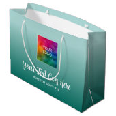 Verloop Teal Blauwe Aangepaste Sjabloon Uw Logo Hi Groot Cadeauzakje (Achterkant Gekanteld)