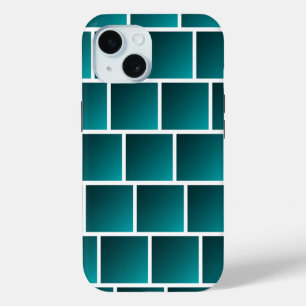 Verloop Teal Vierkanten iPhone 15 Case
