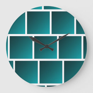 Verloop Teal Vierkanten Grote Klok