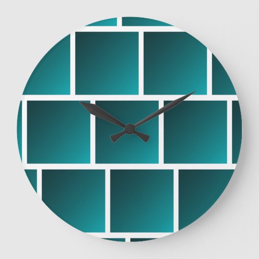 Verloop Teal Vierkanten Grote Klok (Voorkant)