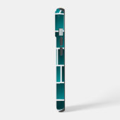 Verloop Teal Vierkanten iPhone 15 Case (Linkerkant)