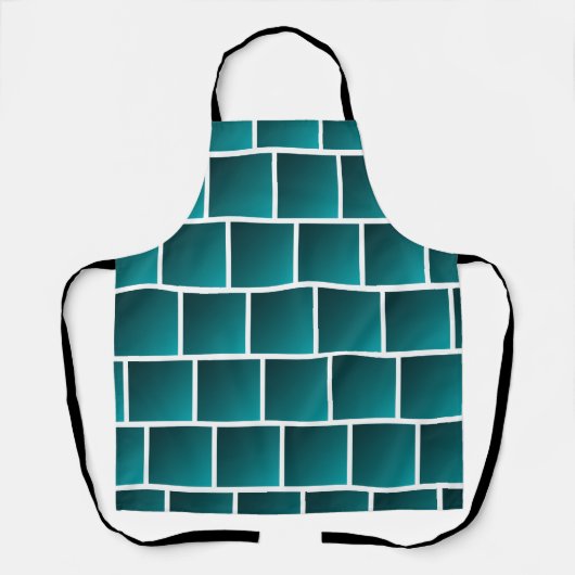 Verloop Teal Vierkanten Schort (Voorkant)