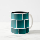 Verloop Teal Vierkanten Tweekleurige Koffiemok (Voorkant rechts)