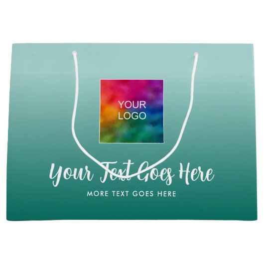 Verloop Tealblauw Aangepaste Sjabloon Uw Logo Hier Groot Cadeauzakje (Voorkant)