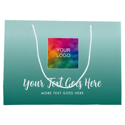 Verloop Tealblauw Aangepaste Sjabloon Uw Logo Hier Groot Cadeauzakje (Achterkant)