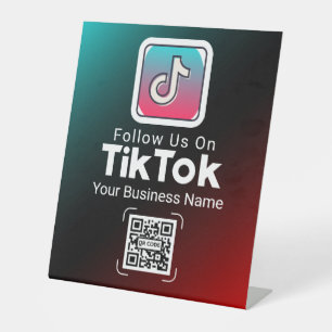 Verloop TikTok QR-code Zakelijke naam Volg Ons Reclamebord Met Voetstuk