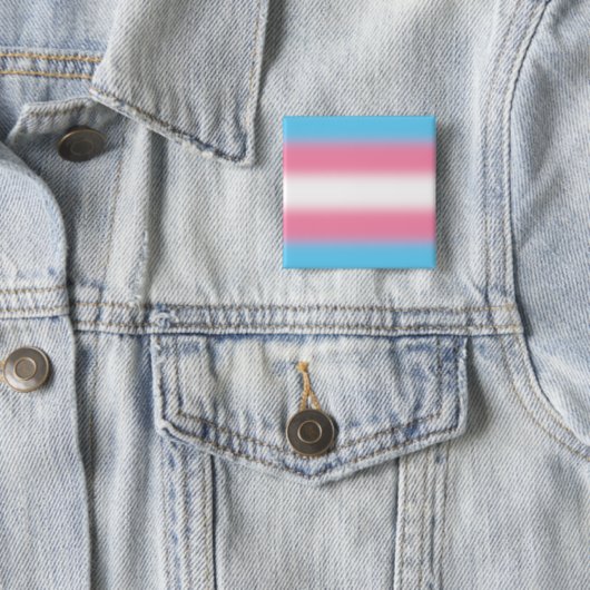 Verloop Transgender Pride Vlag - Trans Vlag Vierkante Button 5,1 Cm (In situ)